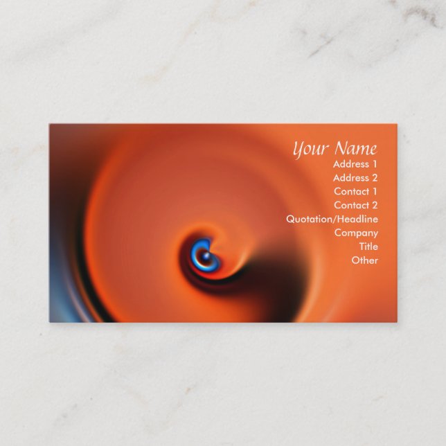 tarjeta de visita del naranja (Anverso)