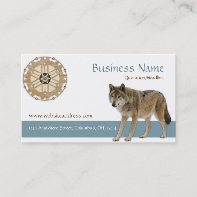 Tarjeta de visita del nativo americano del wWolf (Anverso)