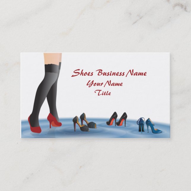 Tarjeta de visita del negocio de los zapatos (Anverso)