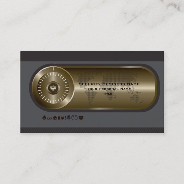 Tarjeta de visita del negocio de seguridad (Anverso)