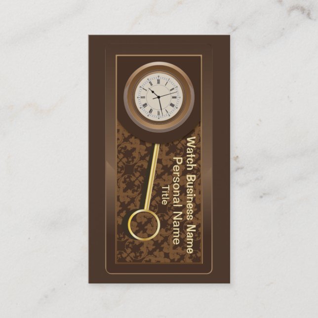 Tarjeta de visita del negocio del reloj (Anverso)