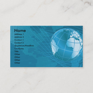 Tarjeta de visita del negocio global