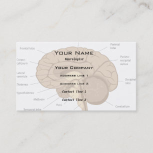 Tarjeta de visita del neurólogo de la anatomía del