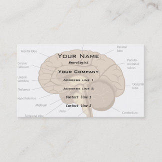 Tarjeta de visita del neurólogo de la anatomía del
