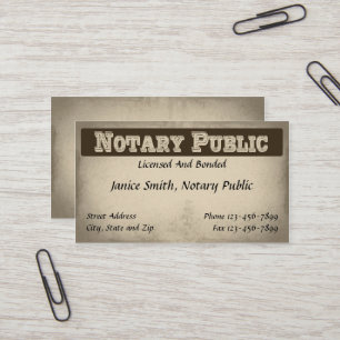 Tarjeta de visita del notario público