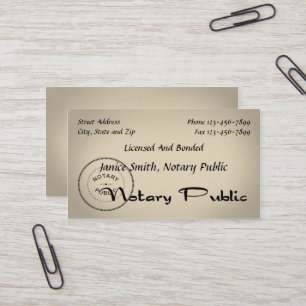 Tarjeta de visita del notario público