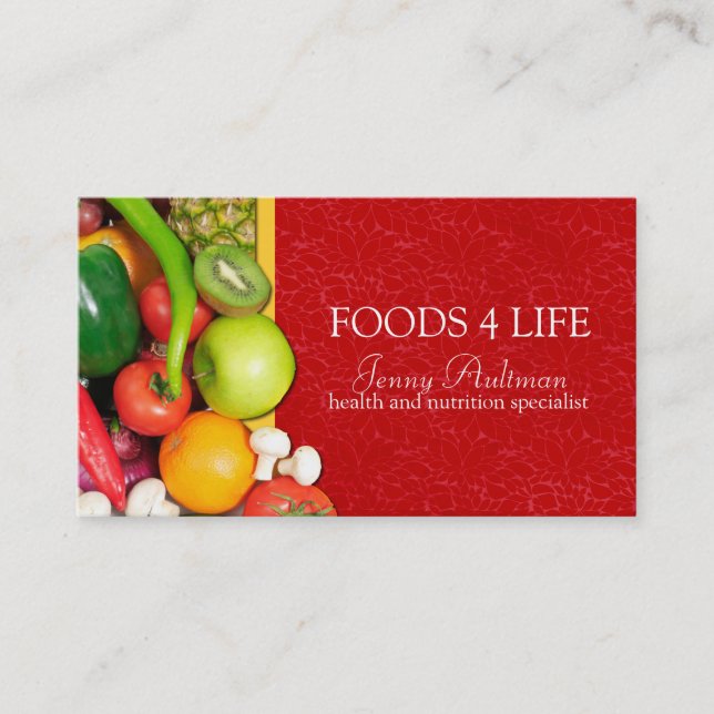 Tarjeta de visita del nutricionista (Anverso)