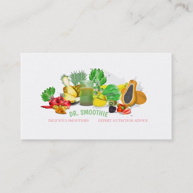 Tarjeta de visita del nutricionista de la comida (Anverso)