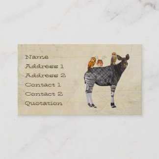 Tarjeta de visita del OKAPI y de las PLUMAS