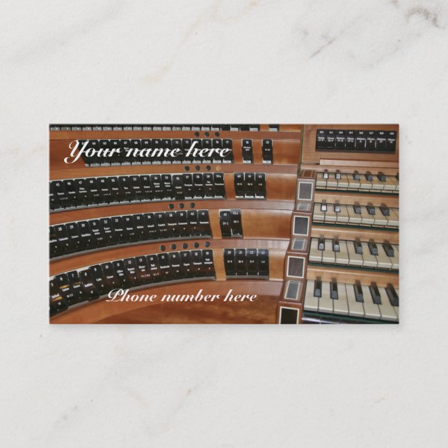 Tarjeta de visita del organista y calendario - (Anverso)