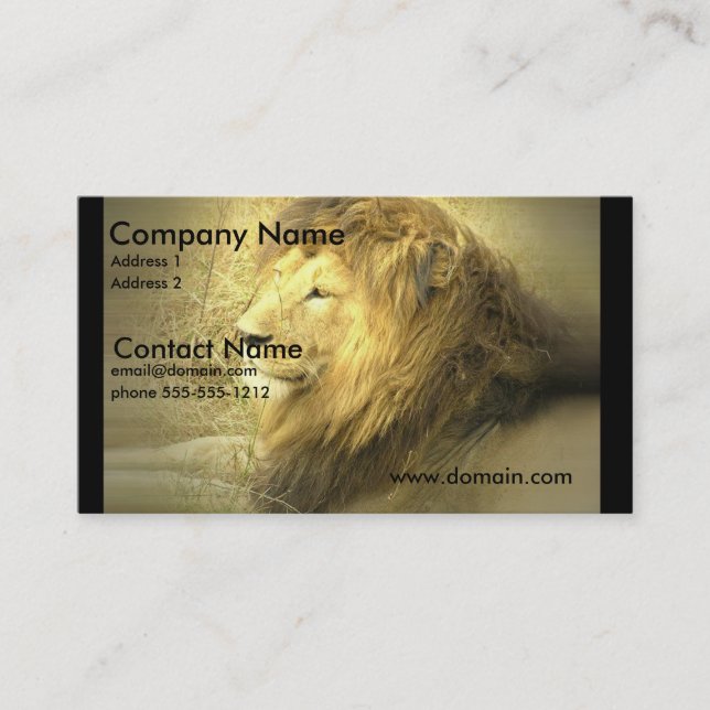 Tarjeta de visita del orgullo del león (Anverso)