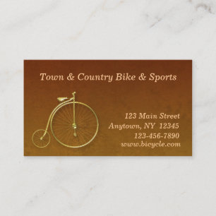 Tarjeta de visita del oro de la bicicleta