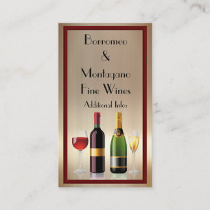 Tarjeta de visita del oro del vino fino 2