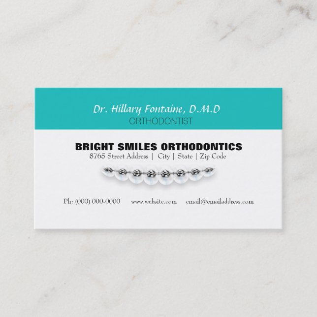 Tarjeta de visita del Orthodontist con la tarjeta (Anverso)