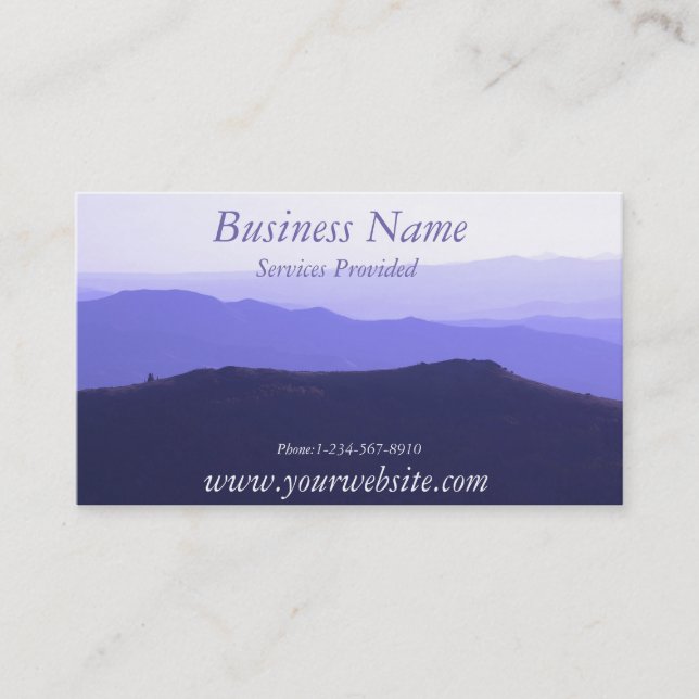 Tarjeta de visita del paisaje de la montaña (Anverso)