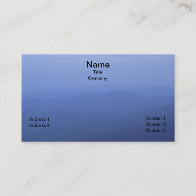 Tarjeta de visita del paisaje de la montaña (Anverso)