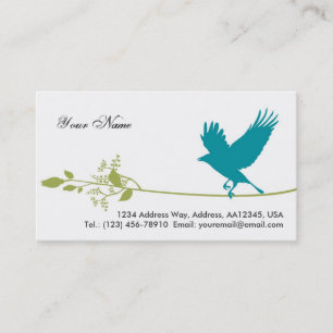 Tarjeta de visita del pájaro (blanca)
