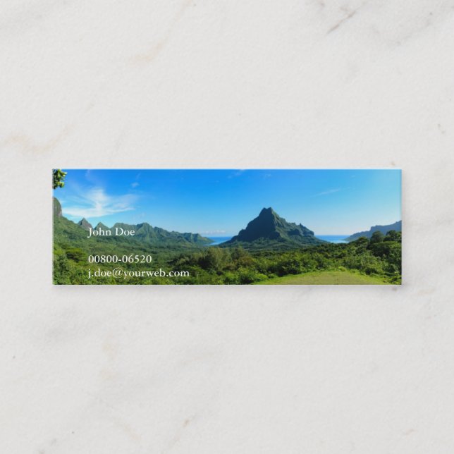 Tarjeta de visita del panorama de Moorea con los (Anverso)