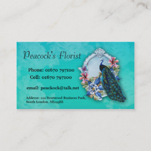 Tarjeta de visita del pavo real, 3,5" x 2,0", 100
