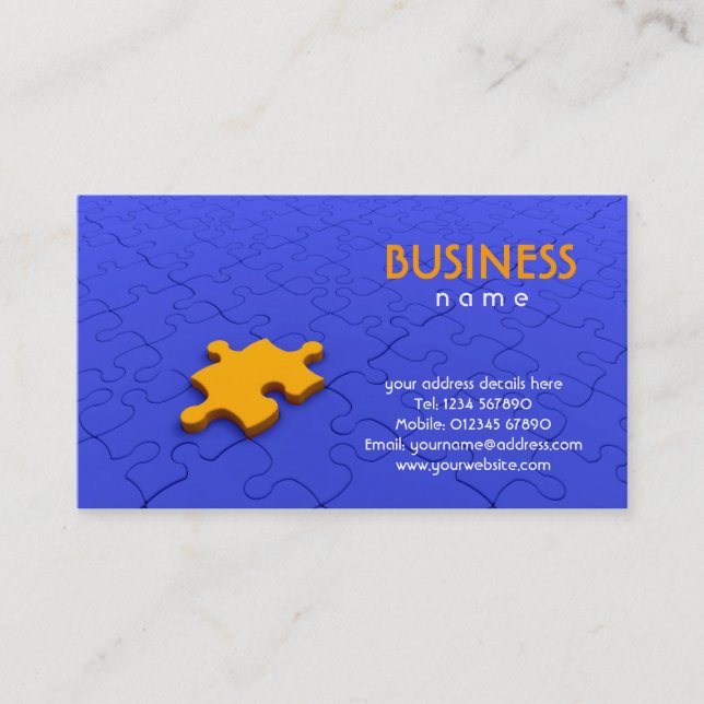 Tarjeta de visita del pedazo del rompecabezas (Anverso)