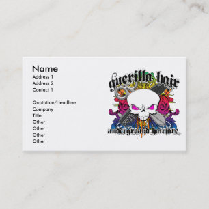 Tarjeta de visita del pelo de la guerrilla