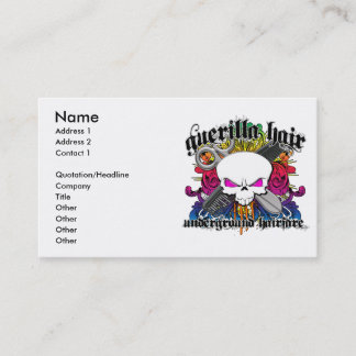 Tarjeta de visita del pelo de la guerrilla