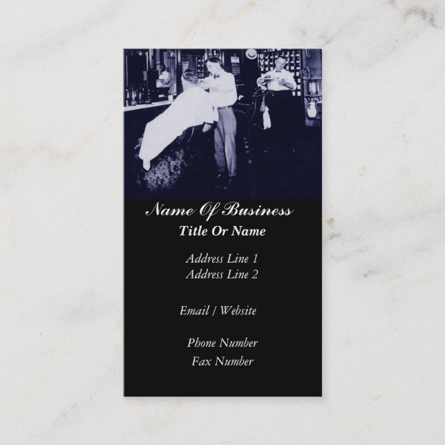 Tarjeta de visita del peluquero (Anverso)