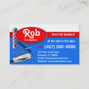 Tarjeta de visita del peluquero (polo y podadoras