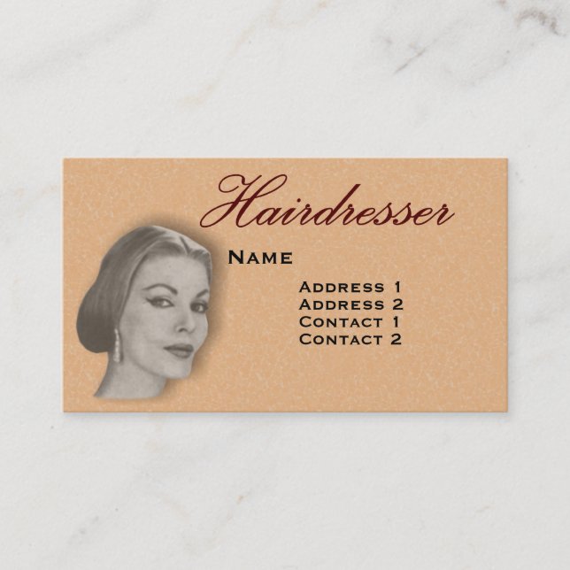 Tarjeta de visita del perfil de los peluqueros del (Anverso)