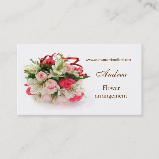 Tarjeta de visita del perfil de los rosas y de los (Anverso)