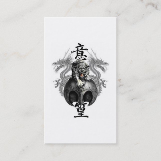 Tarjeta de visita del perfil del tigre del dragón (Anverso)