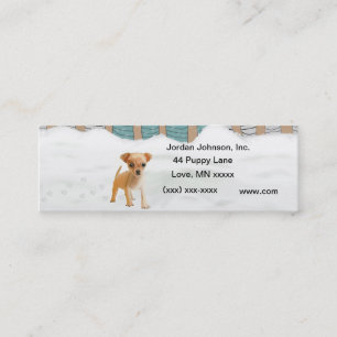 Tarjeta de visita del perrito de la nieve
