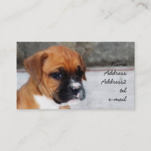 Tarjeta de visita del perrito del boxeador