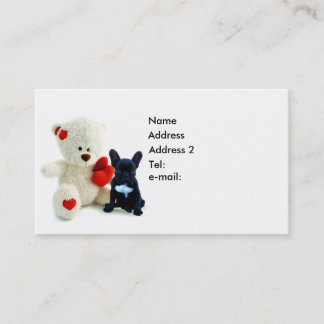Tarjeta de visita del perrito del bulldog francés