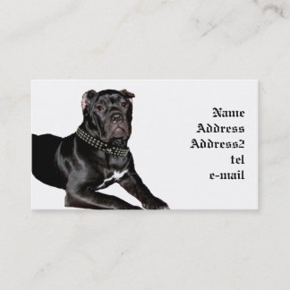 Tarjeta de visita del perrito del corso del bastón