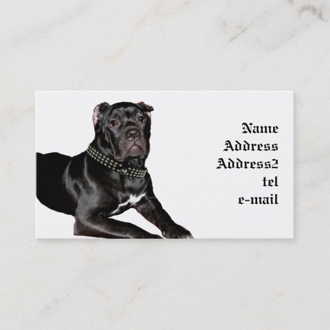 Tarjeta de visita del perrito del corso del bastón (Anverso)