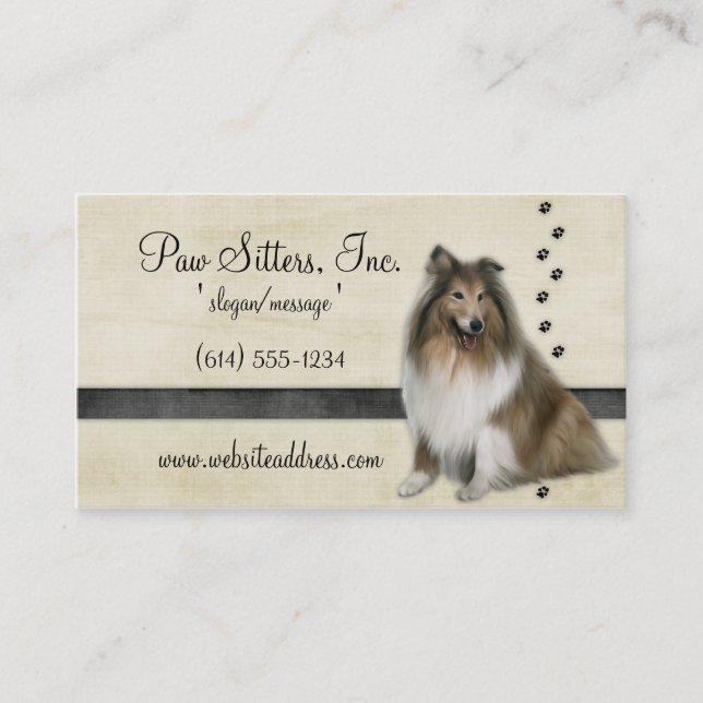 Tarjeta de visita del perro:: Collie (Anverso)