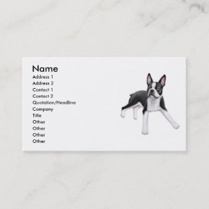Tarjeta de visita del perro de Boston Terrier