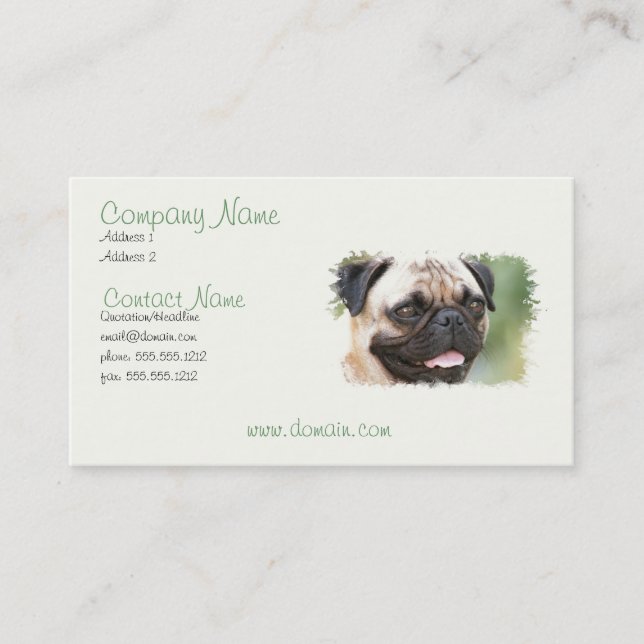 Tarjeta de visita del perro de perrito del barro (Anverso)