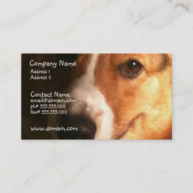 Tarjeta de visita del perro del Corgi Galés de la (Anverso)
