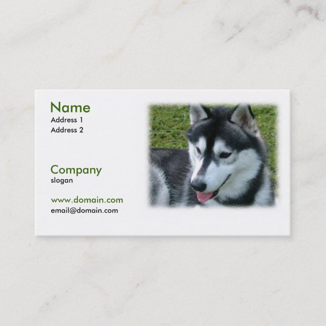 Tarjeta de visita del perro del husky siberiano (Anverso)
