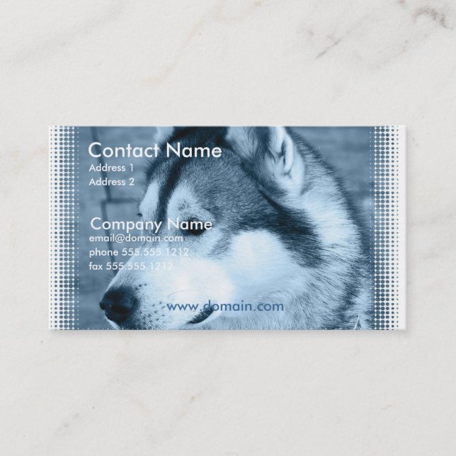 Tarjeta de visita del perro del Malamute de Alaska (Anverso)