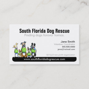 Tarjeta De Visita Del perro del rescate beneficio Tagline negro no
