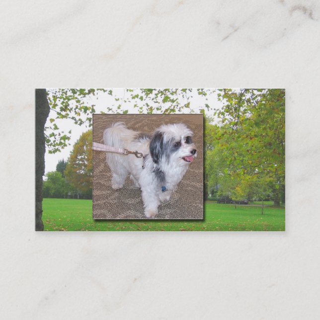 Tarjeta de visita del perro que camina (Anverso)