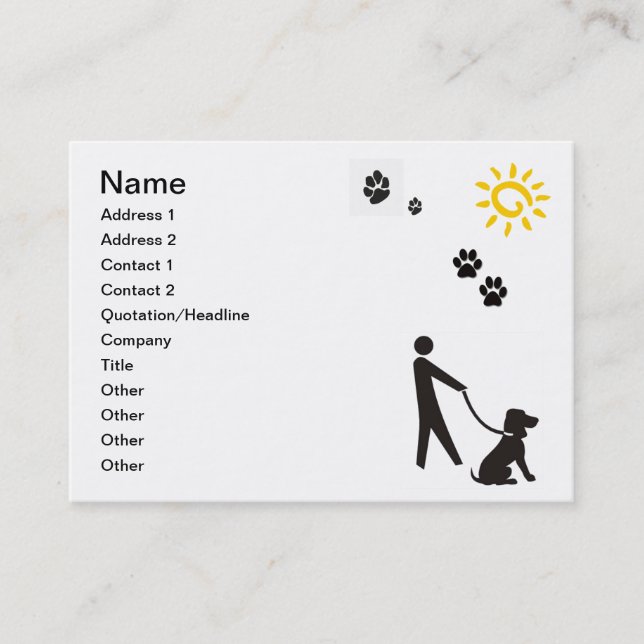 Tarjeta de visita del perro que camina (Anverso)
