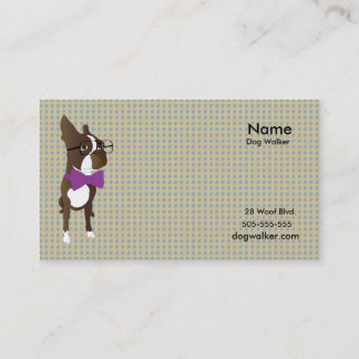 Tarjeta de visita del perro que camina