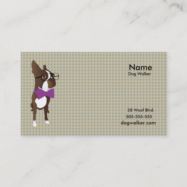 Tarjeta de visita del perro que camina (Anverso)