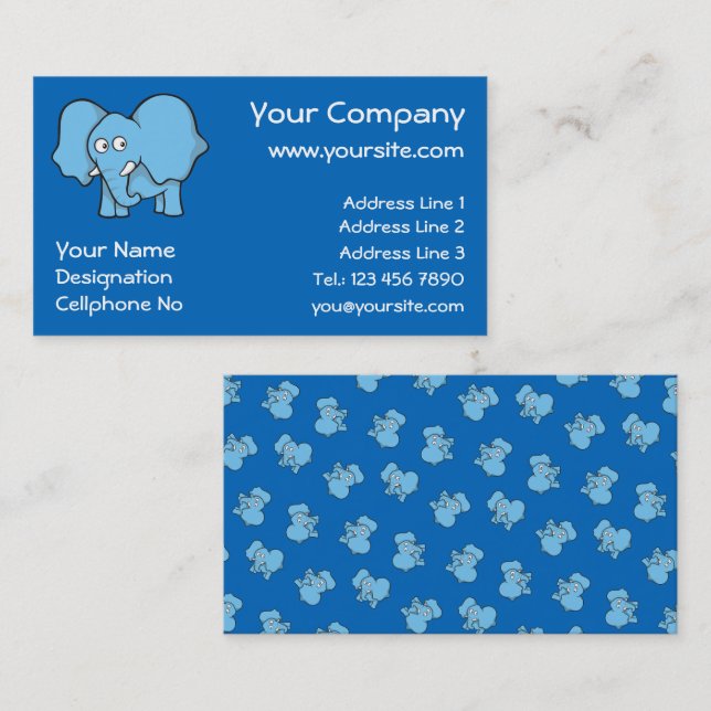 Tarjeta de visita del personalizado de elefantes a (Anverso / Reverso)