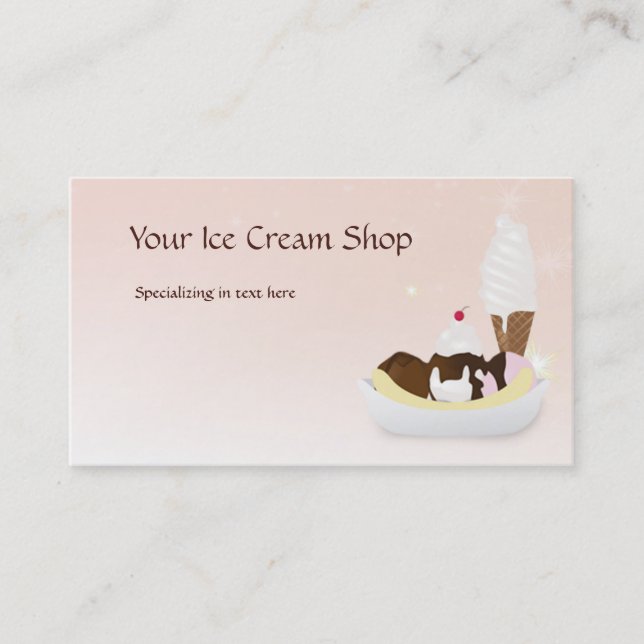 Tarjeta de visita del Personalizado de Ice Cream S (Anverso)