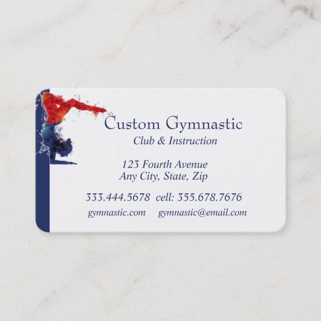 Tarjeta de visita del personalizado Gymnastic Club (Anverso)